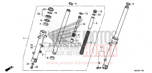 FOURCHETTE AVANT CBR500RAD de 2013